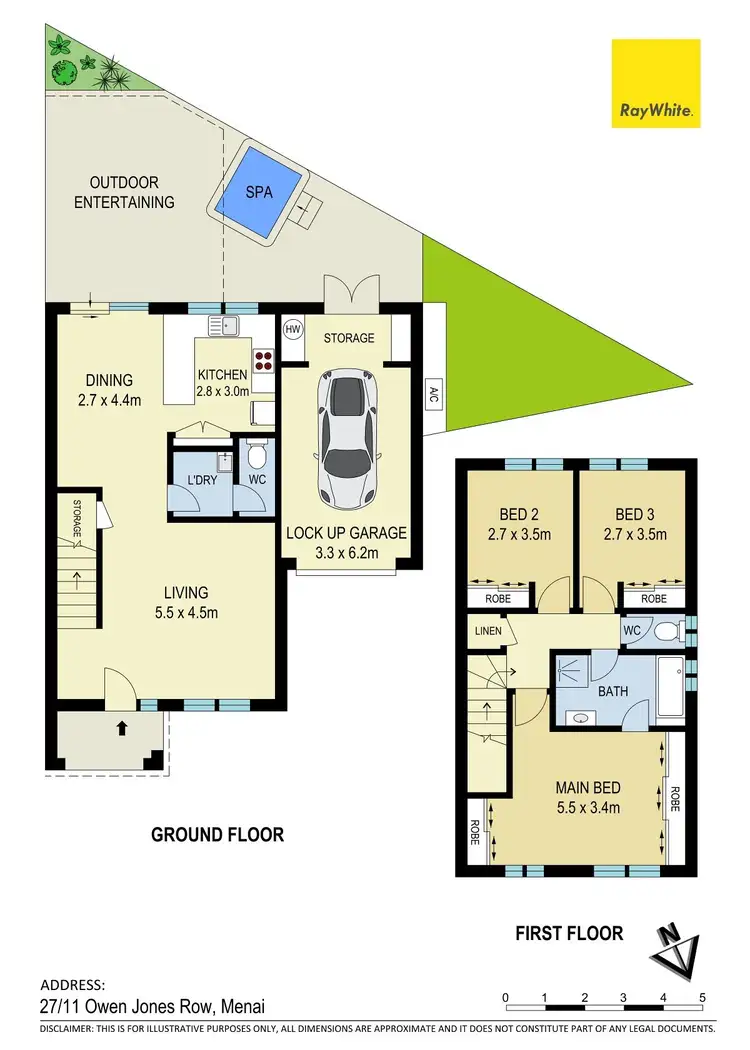 Floorplan of Homely townhouse listing, 27/11 Owen Jones Row, Menai NSW 2234