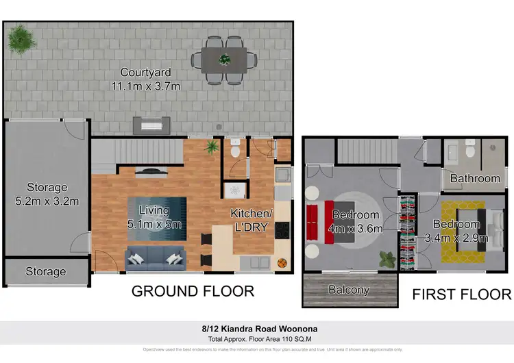Floorplan of Homely townhouse listing, 8/12 Kiandra Road, Woonona NSW 2517