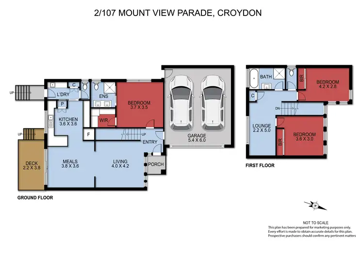 Floorplan of Homely townhouse listing, 2/107 Mount View Parade, Croydon VIC 3136