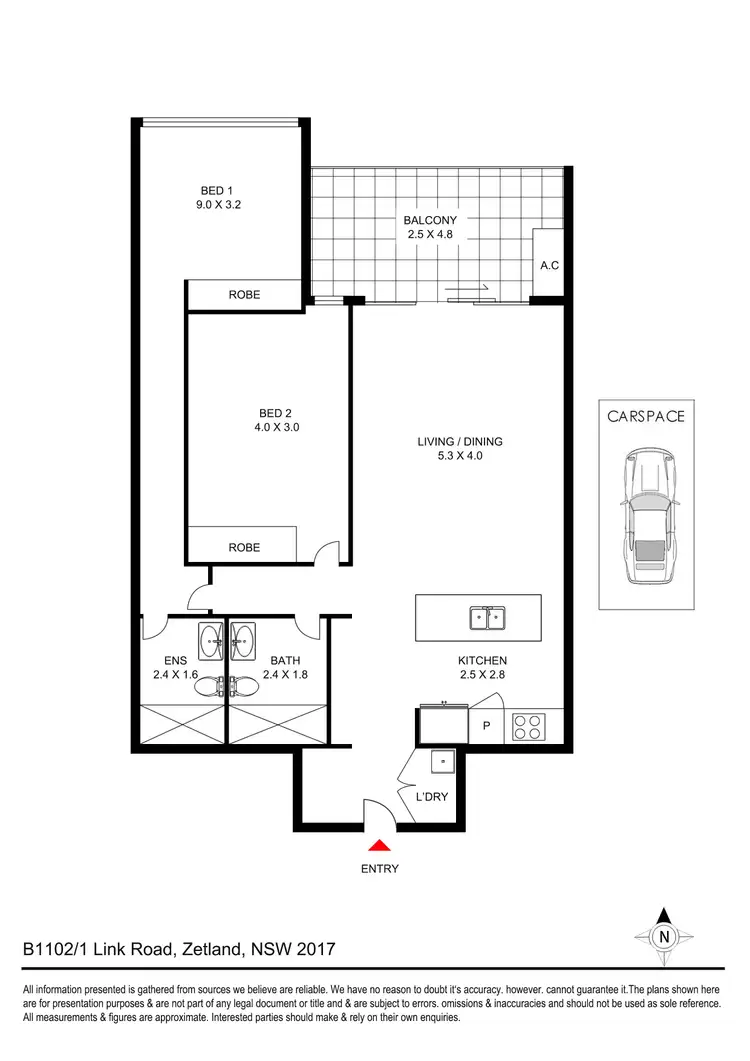 Floorplan of Homely apartment listing, 1102/1 Link Road, Zetland NSW 2017