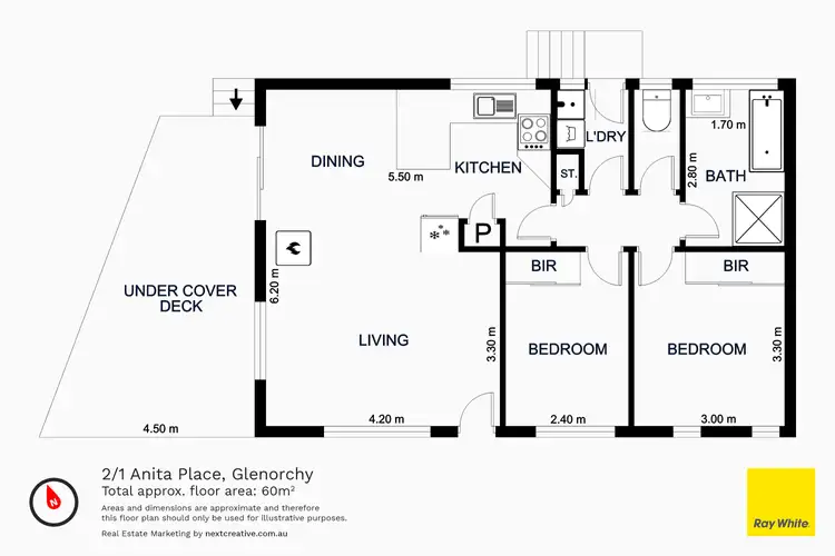 Floorplan of Homely unit listing, 2/1 Anita Place, Glenorchy TAS 7010