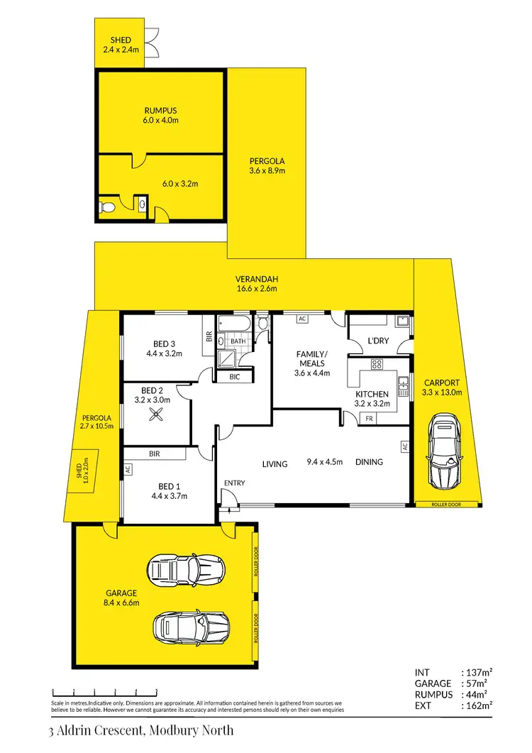 Floorplan of Homely house listing, 3 Aldrin Crescent, Modbury North SA 5092