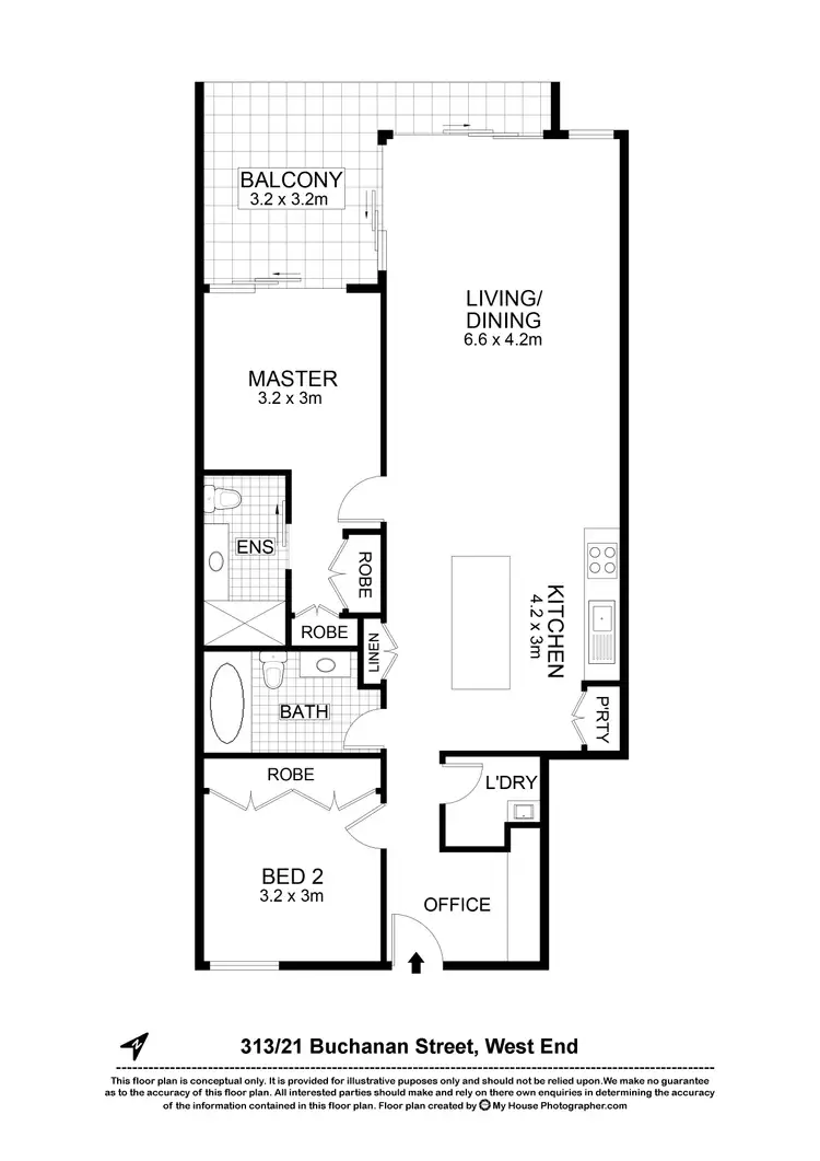 Floorplan of Homely apartment listing, 313/21 Buchanan Street, West End QLD 4101
