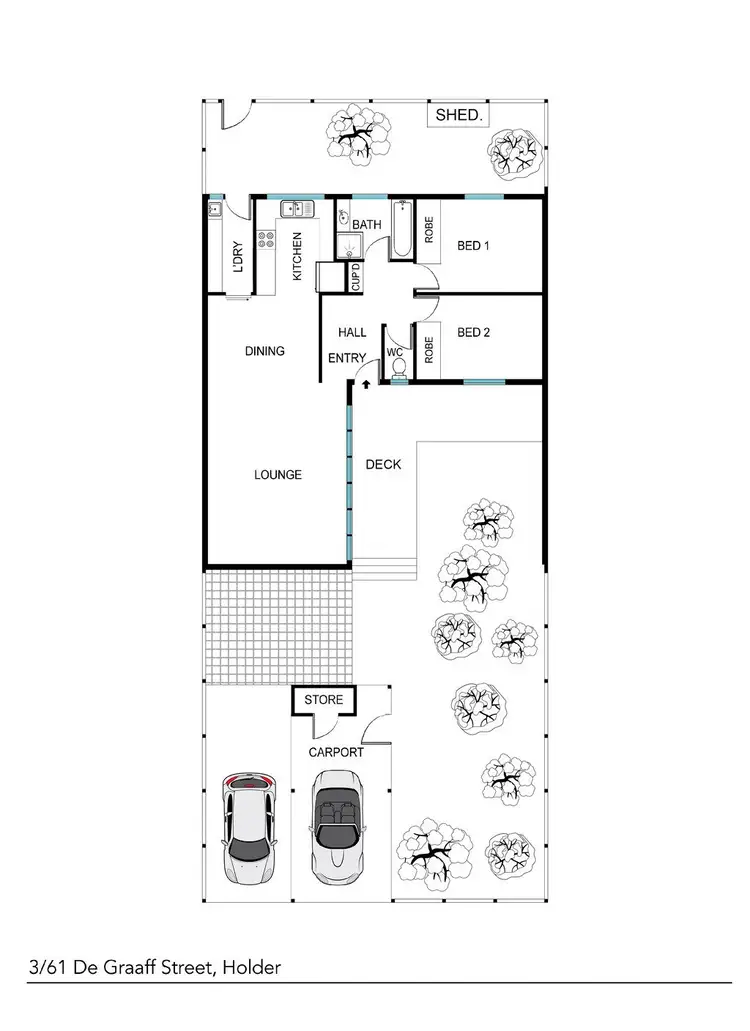 Floorplan of Homely townhouse listing, 3/61 De Graaff Street, Holder ACT 2611