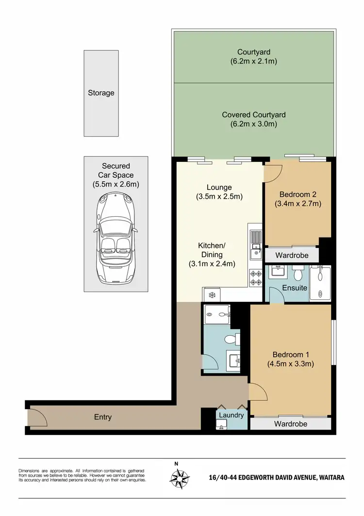 Floorplan of Homely apartment listing, 16/40-44 Edgeworth David Avenue, Waitara NSW 2077