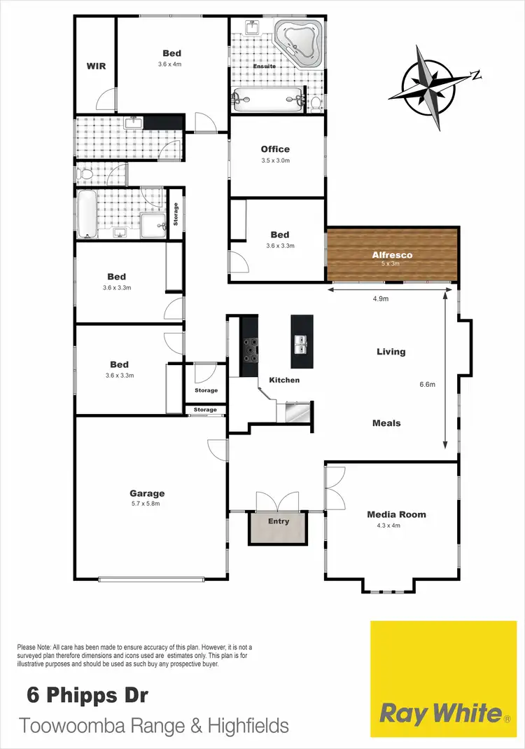 Floorplan of Homely house listing, 6 Phipps Drive, Meringandan West QLD 4352