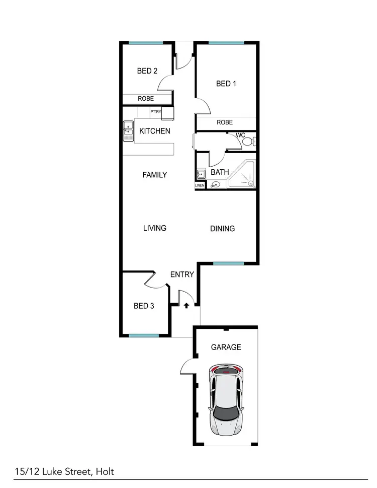 Floorplan of Homely townhouse listing, 15/12 Luke Street, Holt ACT 2615