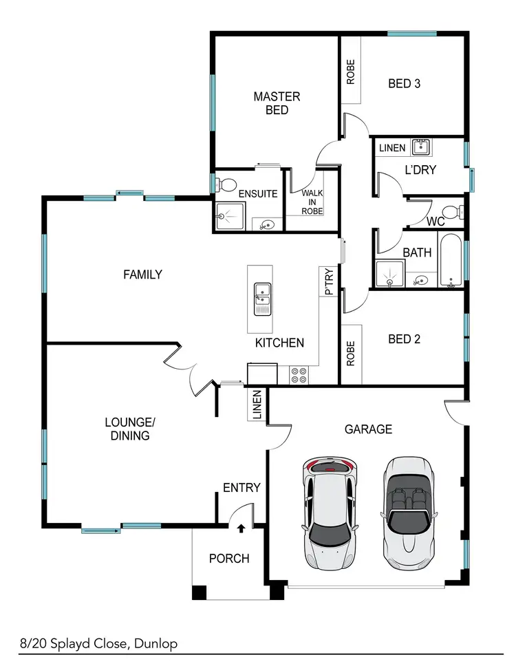 Floorplan of Homely townhouse listing, 8/20 Splayd Close, Dunlop ACT 2615