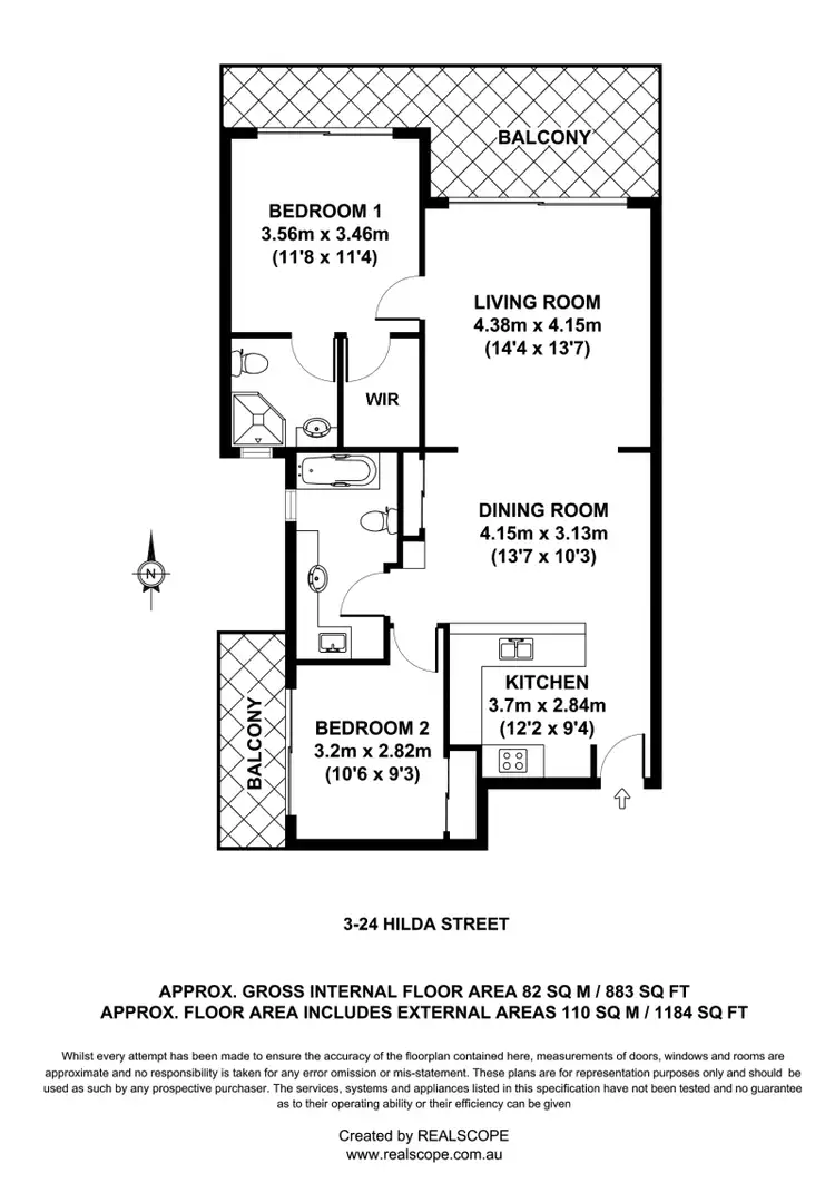 Floorplan of Homely apartment listing, 3/24 Hilda Street, Hamilton QLD 4007