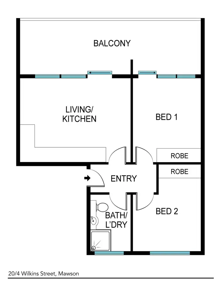 Floorplan of Homely apartment listing, 20/4 Wilkins Street, Mawson ACT 2607