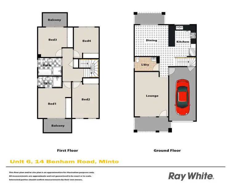 Floorplan of Homely townhouse listing, 6/14 Benham Road, Minto NSW 2566