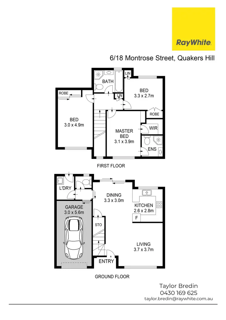 Floorplan of Homely townhouse listing, 6/18 Montrose Street, Quakers Hill NSW 2763