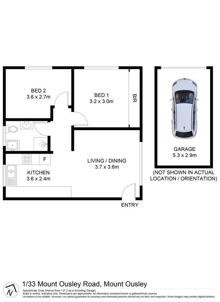 Floorplan of Homely unit listing, 1/33 Mount Ousley Road, Mount Ousley NSW 2519