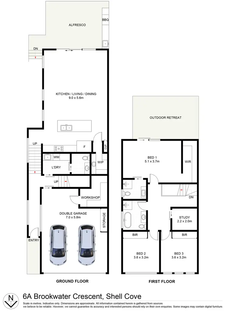 Floorplan of Homely semi-detached listing, 6A Brookwater Crescent, Shell Cove NSW 2529