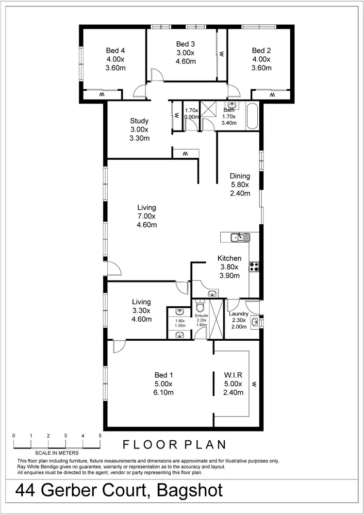 Floorplan of Homely house listing, 44 Gerber Court, Bagshot VIC 3551