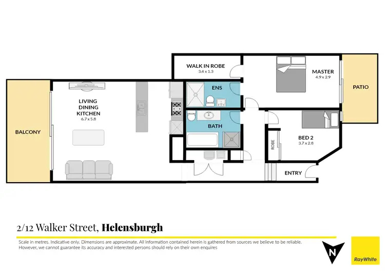 Floorplan of Homely apartment listing, 2/12 Walker Street, Helensburgh NSW 2508