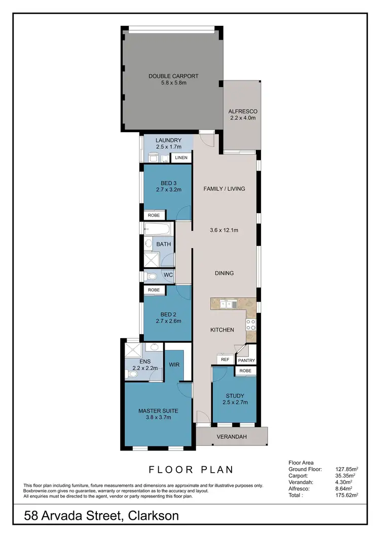 Floorplan of Homely house listing, 58 Arvada Street, Clarkson WA 6030