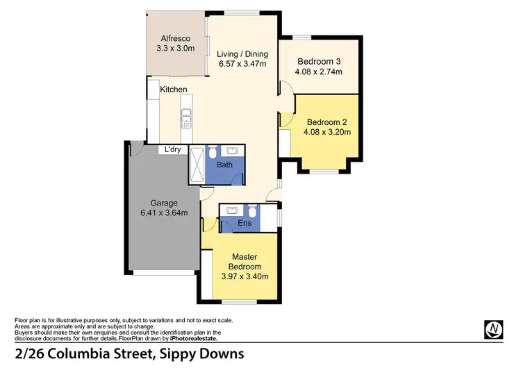 Floorplan of Homely semi-detached listing, 2/26 Columbia Street, Sippy Downs QLD 4556