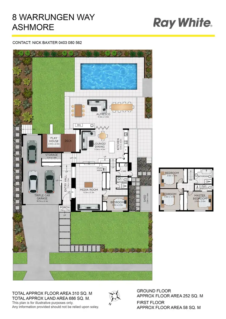 Floorplan of Homely house listing, 8 Warrungen Way, Ashmore QLD 4214