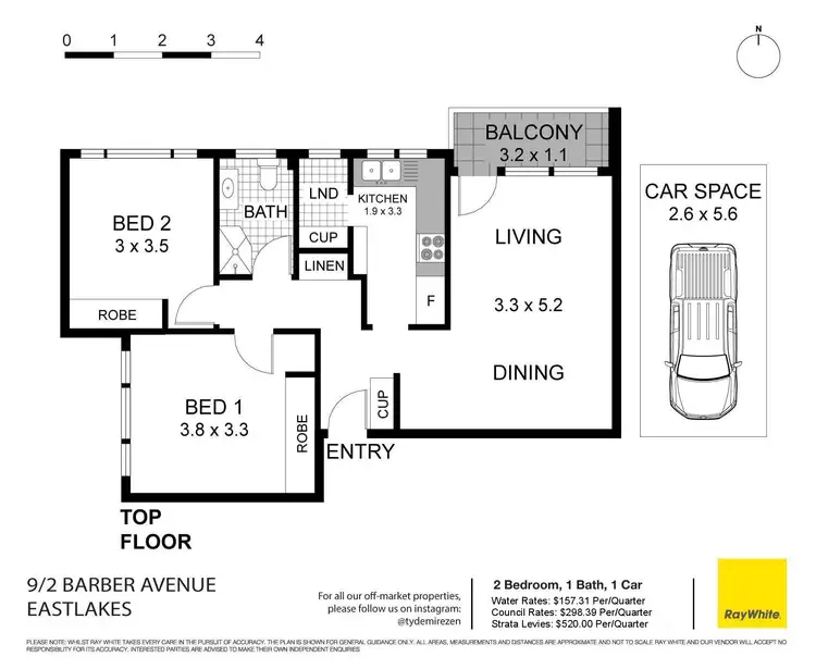 Floorplan of Homely apartment listing, 9/2 Barber Avenue, Eastlakes NSW 2018