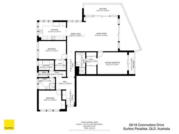 Floorplan of Homely apartment listing, 59/18 Commodore Drive, Surfers Paradise QLD 4217