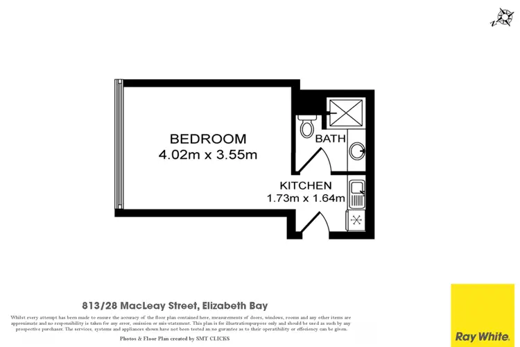 Floorplan of Homely studio listing, 813/28 Macleay Street, Potts Point NSW 2011