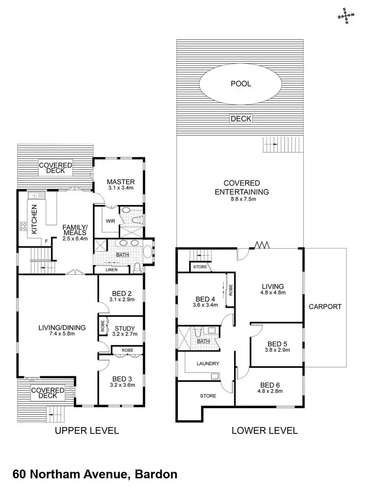 Floorplan of Homely house listing, 60 Northam Avenue, Bardon QLD 4065