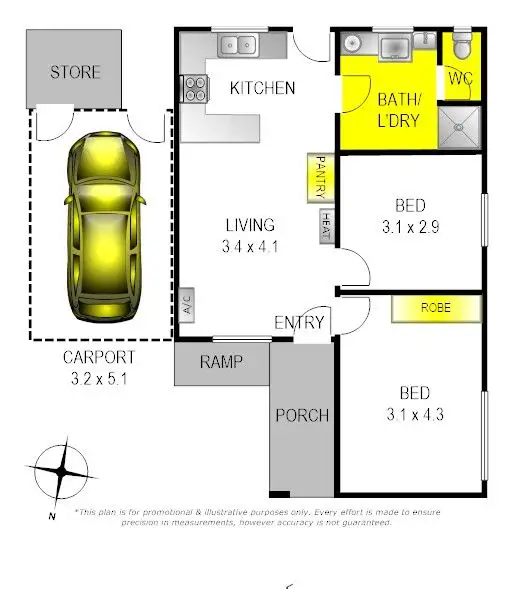 Floorplan of Homely unit listing, 1/143 South Valley Road, Highton VIC 3216