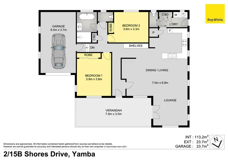 Floorplan of Homely house listing, 2/15B Shores Drive, Yamba NSW 2464