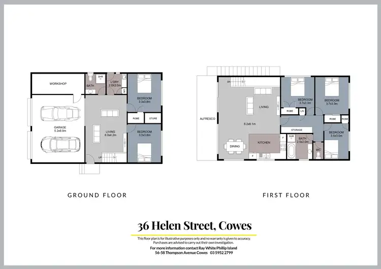 Floorplan of Homely house listing, 36 Helen Street, Cowes VIC 3922