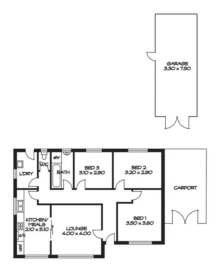 Floorplan of Homely house listing, 107 Lewis Road, Glynde SA 5070