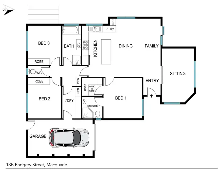 Floorplan of Homely house listing, 13B Badgery Street, Macquarie ACT 2614