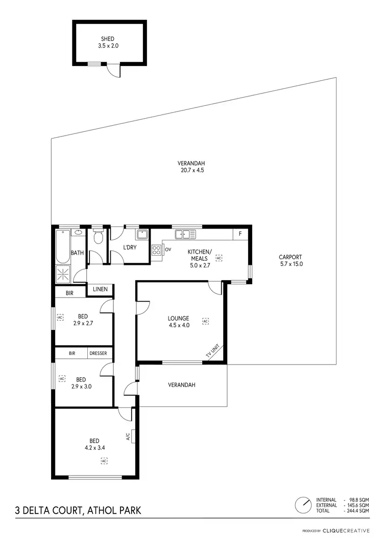 Floorplan of Homely house listing, 3 Delta Court, Athol Park SA 5012