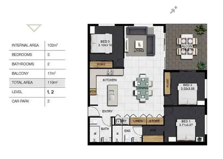 Floorplan of Homely apartment listing, 204/38 Latimer Street, Holland Park QLD 4121