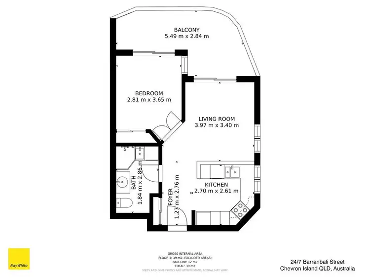 Floorplan of Homely apartment listing, 24/7 Barranbali Street, Chevron Island QLD 4217