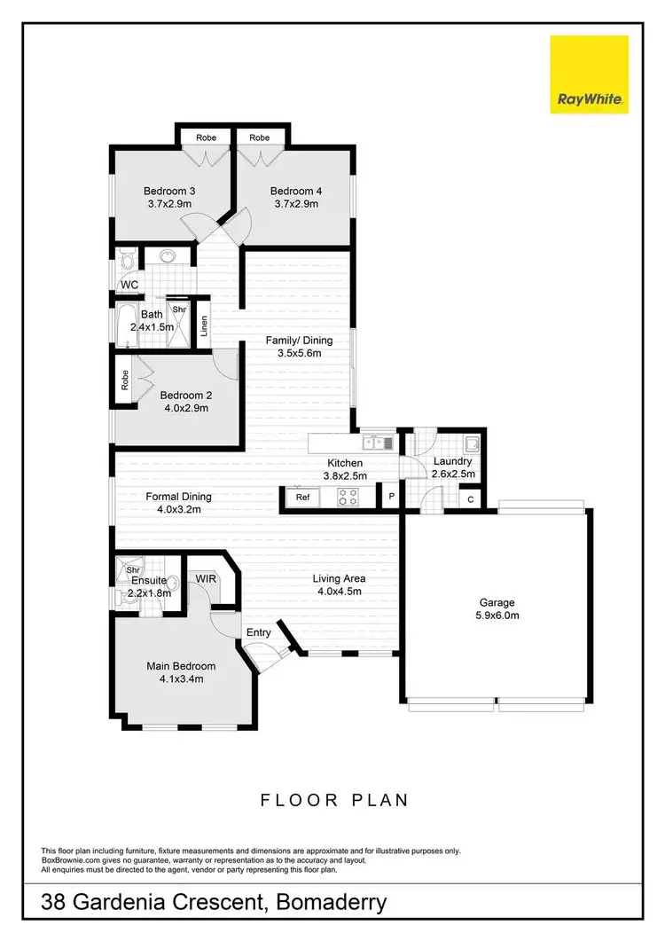 Floorplan of Homely house listing, 38 Gardenia Crescent, Bomaderry NSW 2541