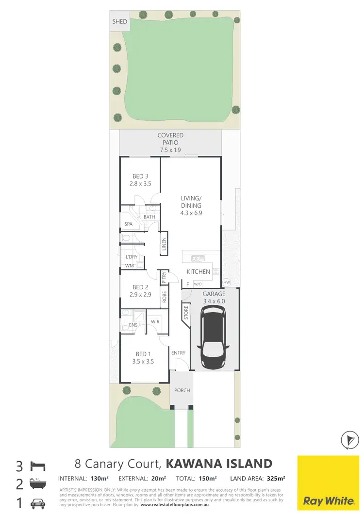 Floorplan of Homely house listing, 8 Canary Court, Kawana Island QLD 4575