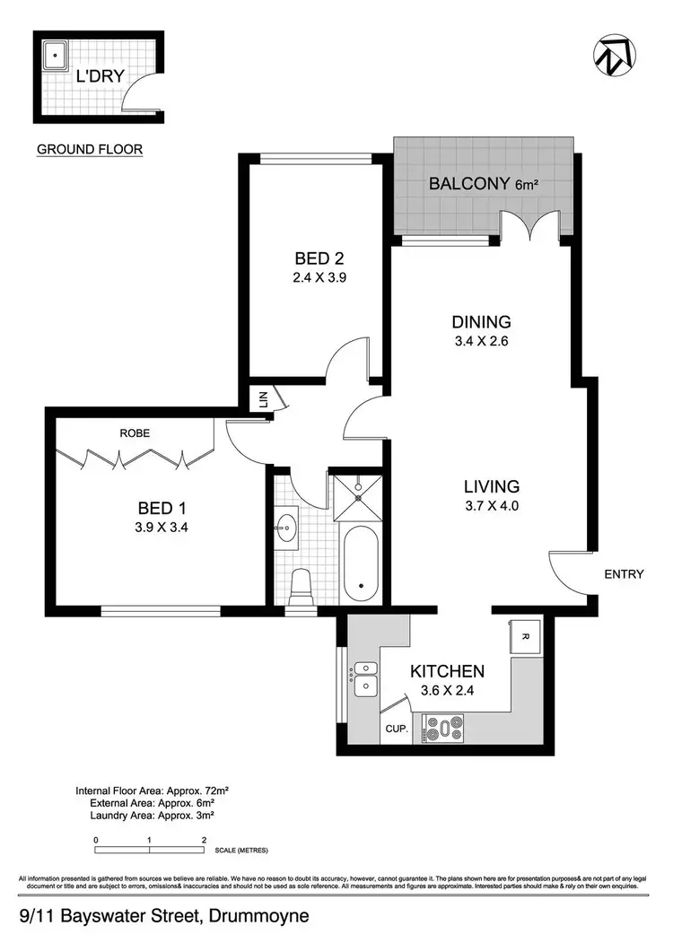 Floorplan of Homely apartment listing, 9/11 Bayswater Street, Drummoyne NSW 2047