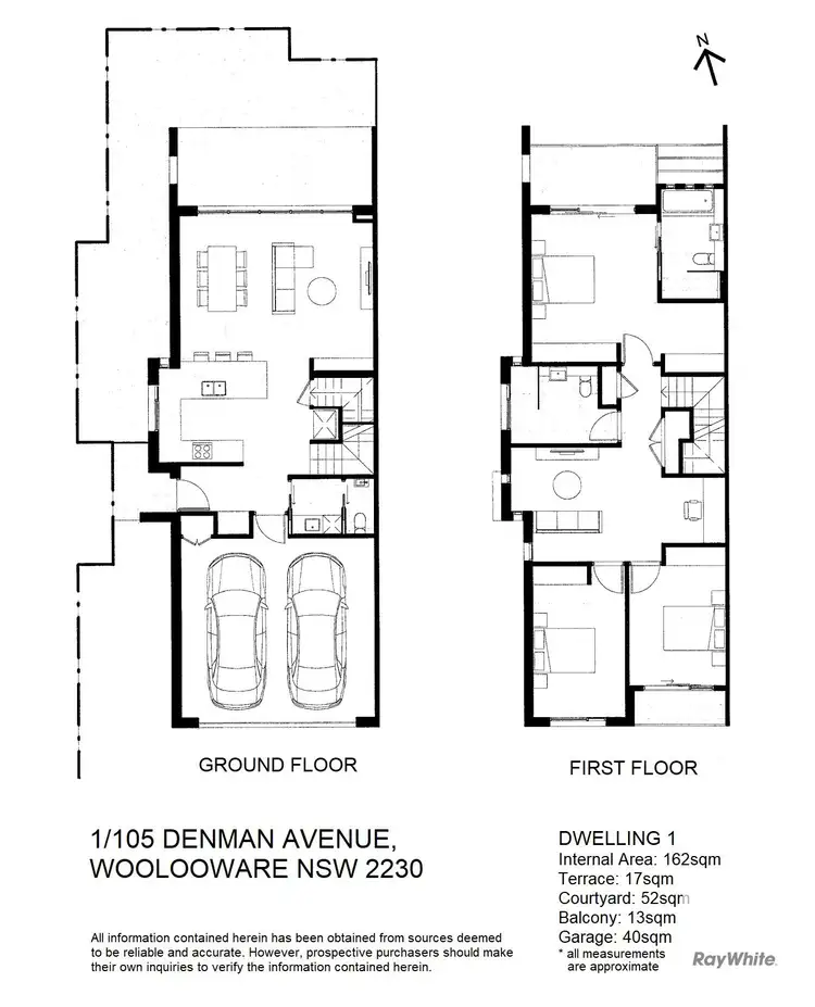 Floorplan of Homely townhouse listing, 1/105 Denman Avenue, Woolooware NSW 2230