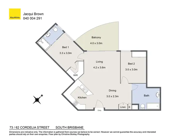 Floorplan of Homely apartment listing, 73/62 Cordelia Street, South Brisbane QLD 4101