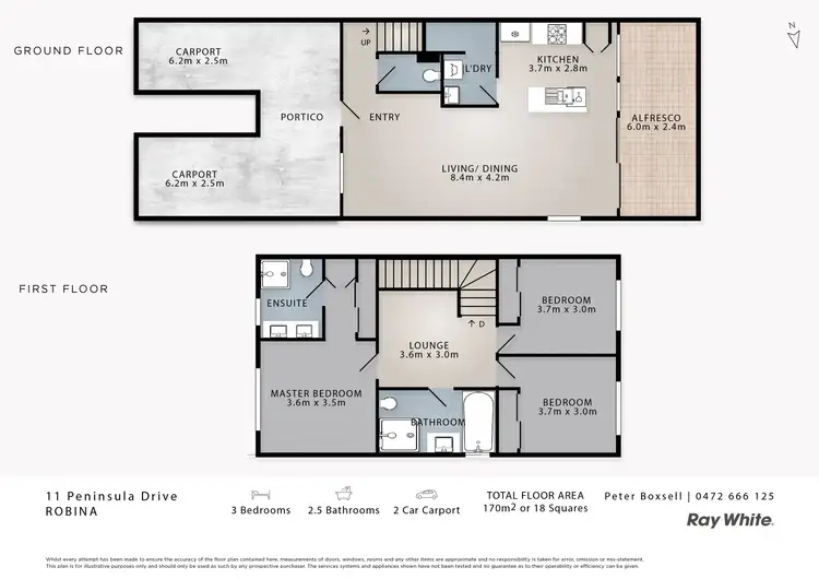 Floorplan of Homely townhouse listing, 11 Peninsula Drive, Robina QLD 4226