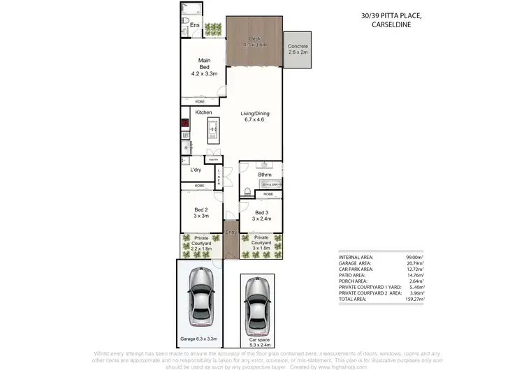 Floorplan of Homely townhouse listing, 30/39 Pitta Place, Carseldine QLD 4034