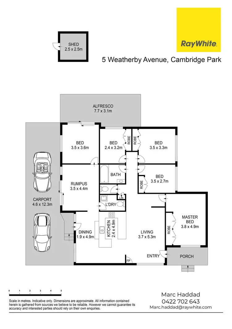 Floorplan of Homely house listing, 5 Weatherby Avenue, Cambridge Park NSW 2747