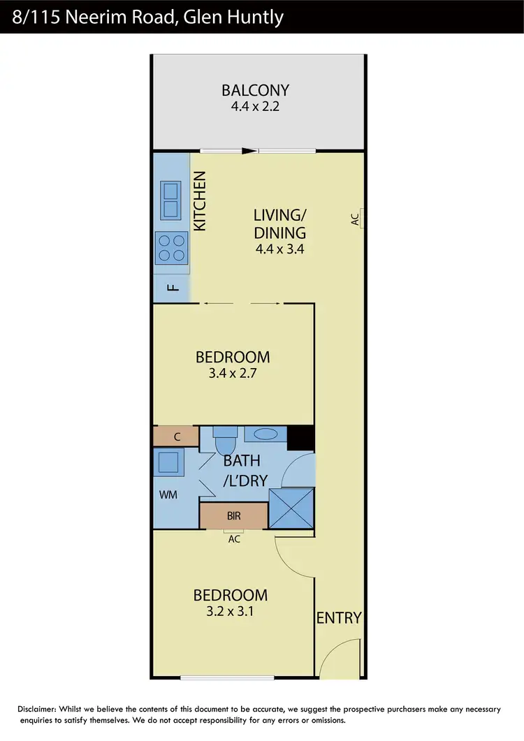Floorplan of Homely apartment listing, 8/115 Neerim Road,, Glen Huntly VIC 3163
