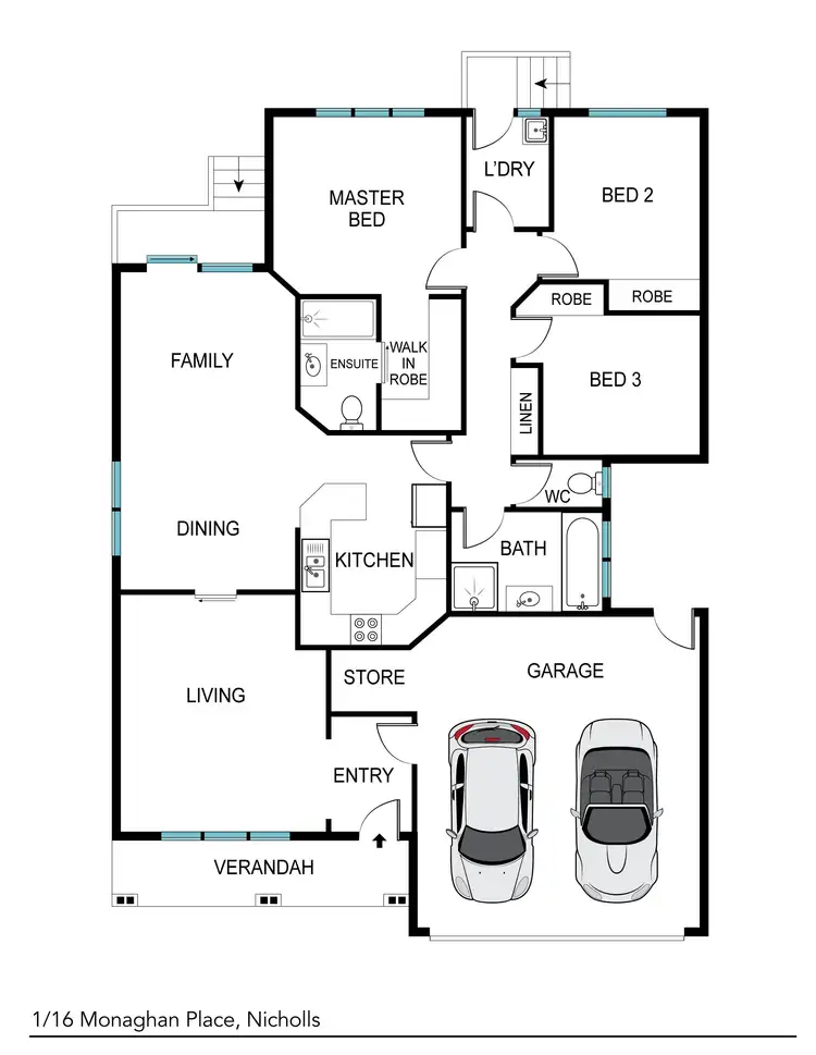 Floorplan of Homely townhouse listing, 1/16 Monaghan Place, Nicholls ACT 2913