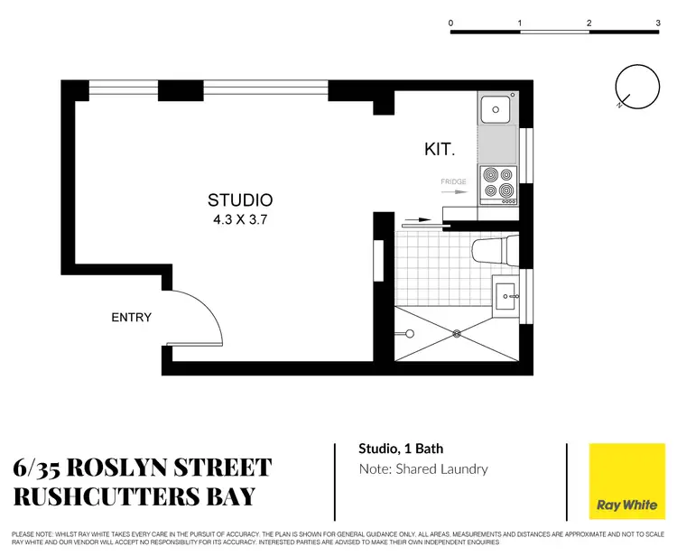 Floorplan of Homely studio listing, 6/35 Roslyn Street, Rushcutters Bay NSW 2011