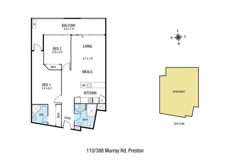 Floorplan of Homely apartment listing, 110/388 Murray Road, Preston VIC 3072
