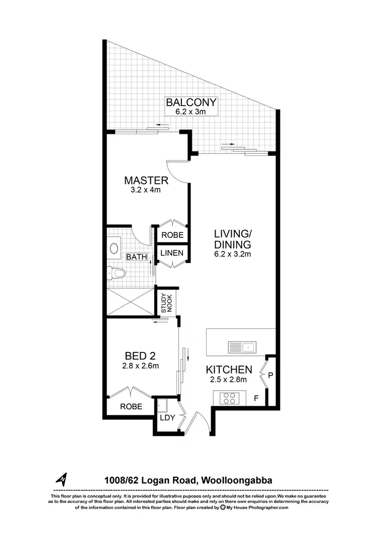 Floorplan of Homely apartment listing, 1008/62 Logan Road, Woolloongabba QLD 4102