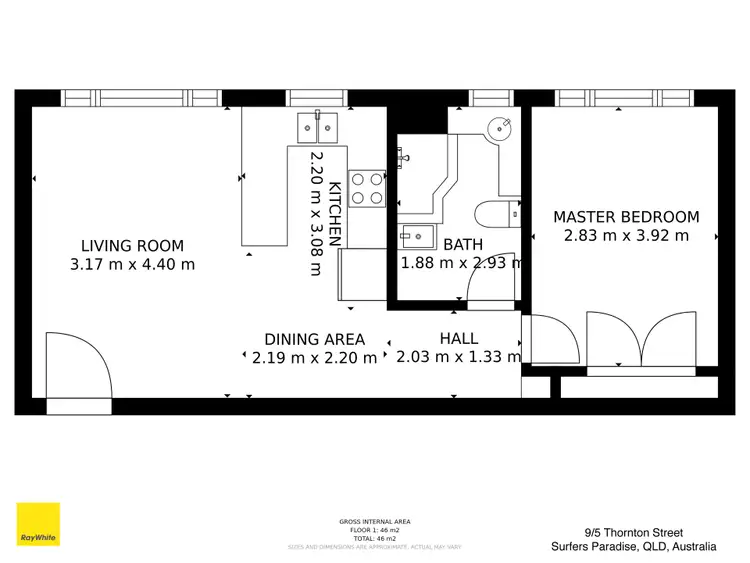Floorplan of Homely unit listing, 9/5 Thornton Street, Surfers Paradise QLD 4217