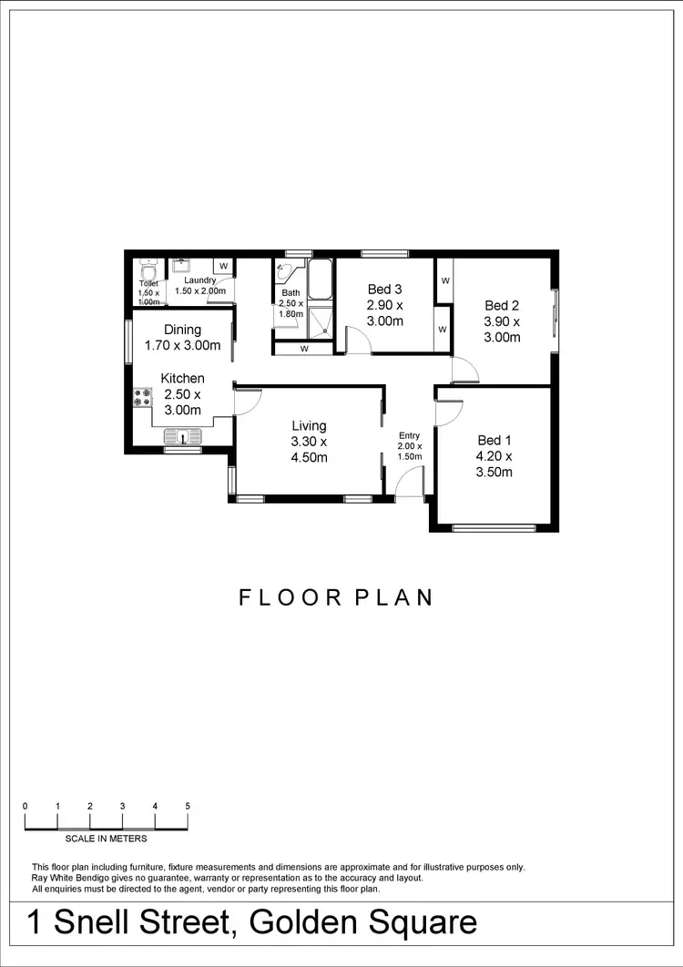 Floorplan of Homely house listing, 1 Snell Street, Golden Square VIC 3555